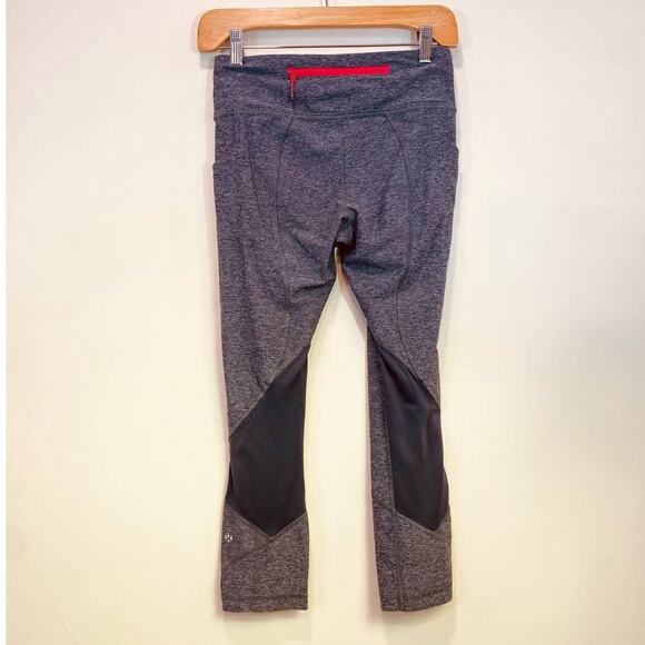Lululemon Gray -Pink 3/4 Leggins Size 4 Sheer ,Back pocket Small - Picture 1 of 9